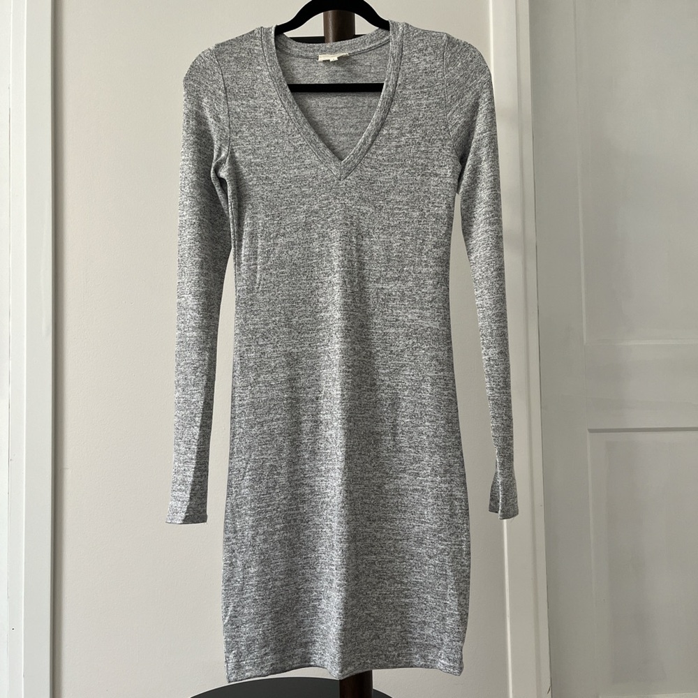Aritzia Gray Long Sleeve Bodycon Midi Dress NWOT